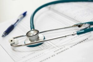Stethoscope laying on schedule